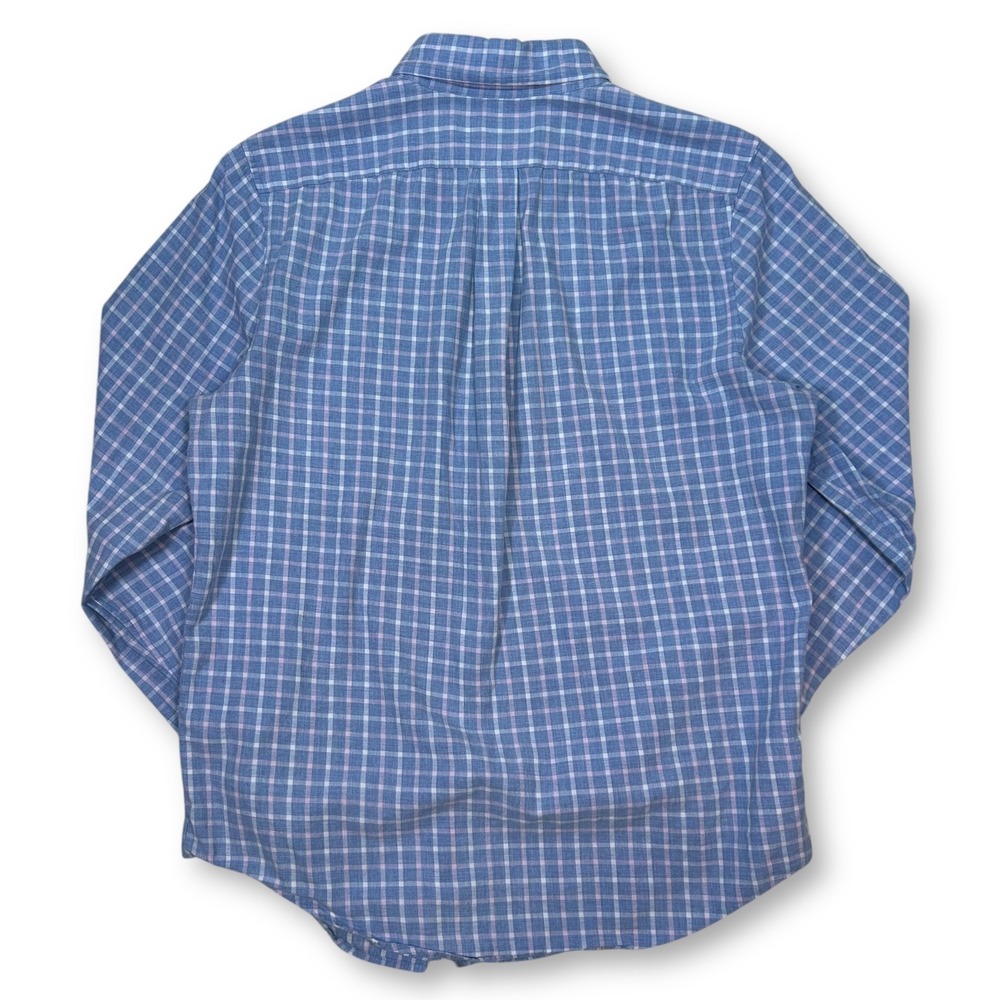 Vineyard Vines Slim Fit Whale Shirt Plaid Button Down Cotton Blue Mens Small - Picture 3 of 9